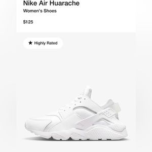☑️ White Nike Air Huarache, 7.5 W ☑️